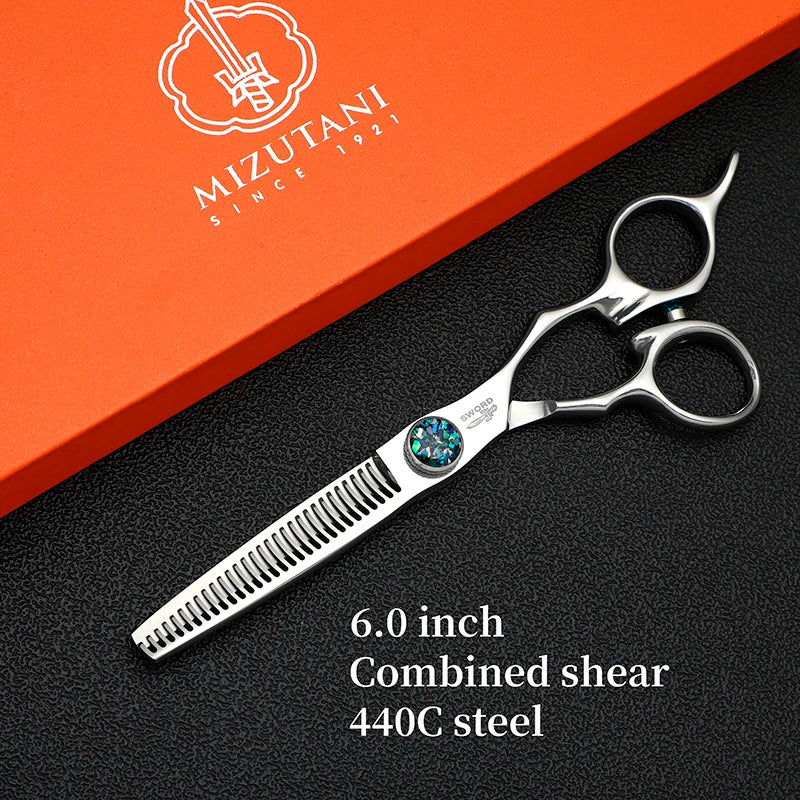 Profesjonelt saksesett i 440C-stål – 6" klippe- og uttynningssaks